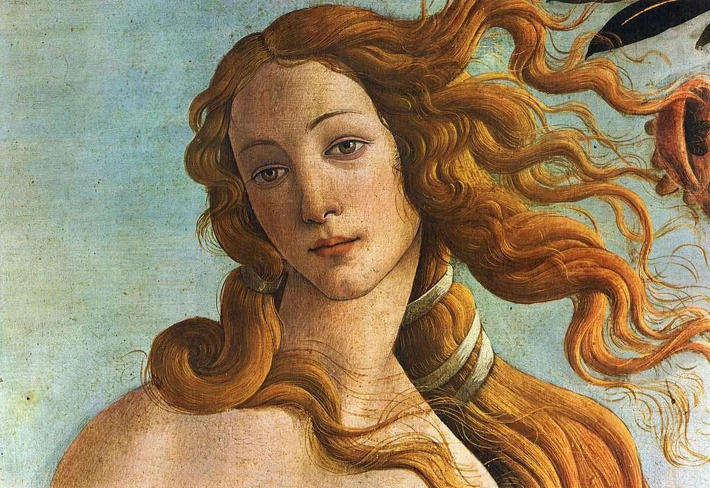 Detail from The Birth of Venus, representing emergence and possibility